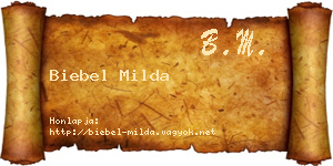 Biebel Milda névjegykártya